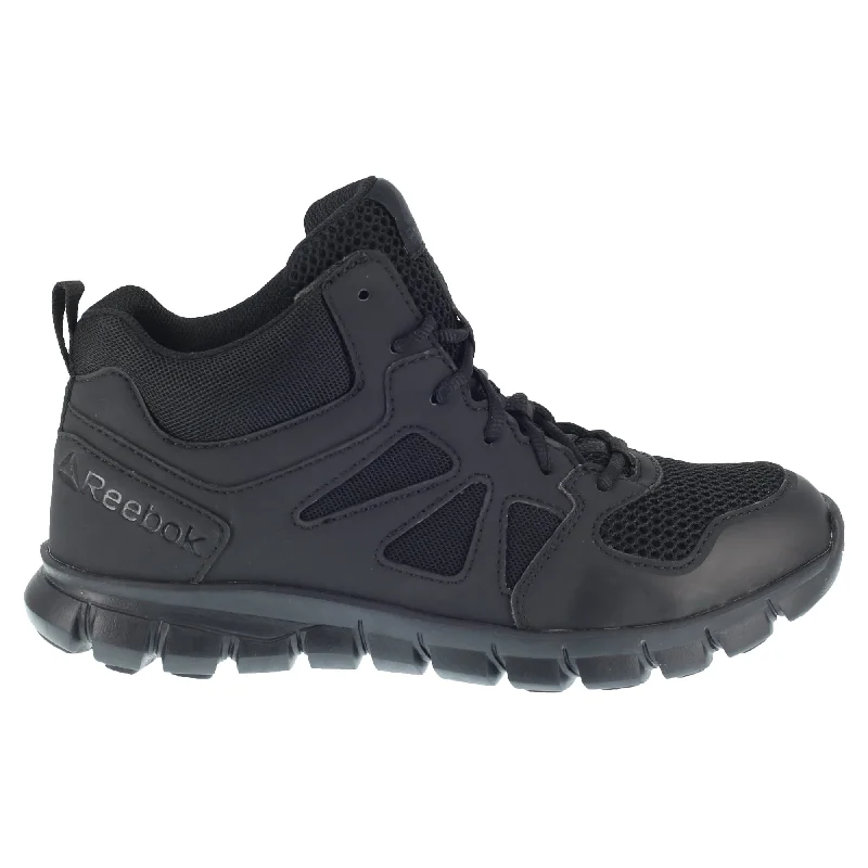 Best Deals On Comfortable Shoes Reebok Mens Black Leather Work Boots Soft Toe Lace-Up