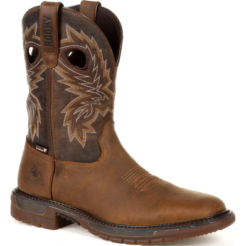 Last Chance To Grab High-Performance Shoes On Sale Rocky Mens Brown Leather FLX Original Ride WP Cowboy Boots