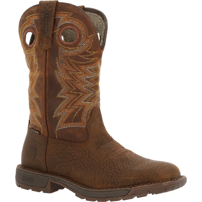 Shop Stylish Shoes At Unbeatable Prices Rocky Mens Brown Leather Legacy 32 WP Western Cowboy Boots