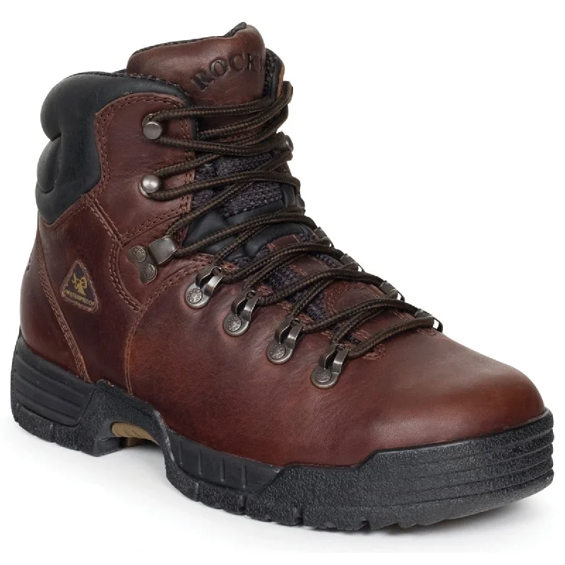 Special Holiday Sale On Premium Shoes Rocky Mens Brown Leather Mobilite Waterproof Work Hiking Boots