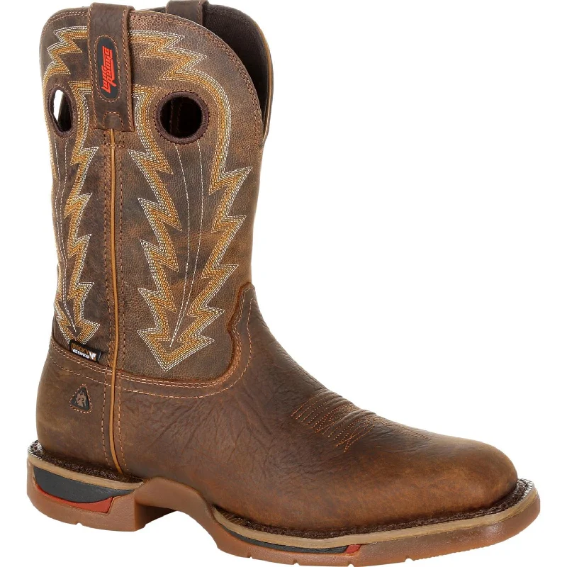 Hot Deals On Casual Shoes Rocky Mens Distressed Brown Leather Long Range CT WP Cowboy Boots