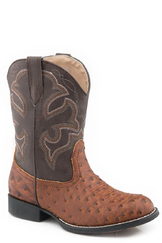 Men's Energy-Return Shoes Roper Boys Toddlers Tan/Brown Faux Leather Cody Cowboy Boots