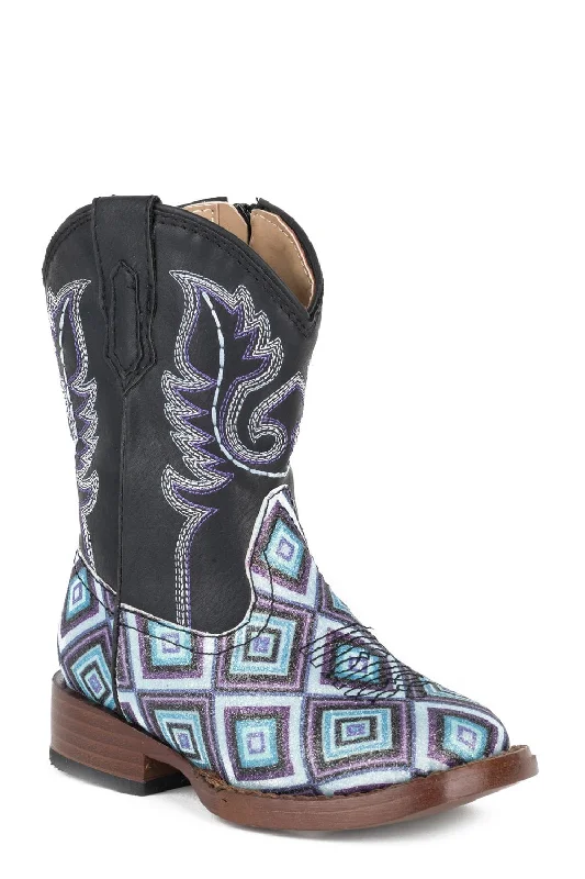 Flash Sale On Fashionable Shoes Roper Glitter Diamonds Toddlers Girls Black Faux Leather Cowboy Boots