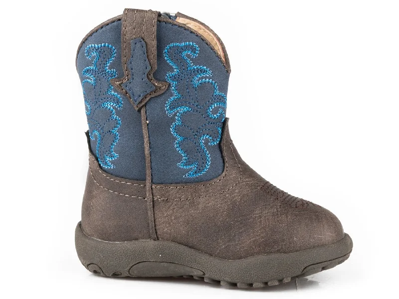 Flash Sale On Fashionable Shoes Roper Infant Boys Blue/Brown Faux Leather Blaze Sq Toe Cowboy Boots Flash Sale On Fashionable Shoes Roper Infant Boys Blue/Brown Faux Leather Blaze Sq Toe Cowboy Boots