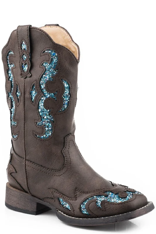 Men's Stylish Boots Roper Kids Girls Brown Faux Leather Glitter Gypsy 9In Cowboy Boots Men's Stylish Boots Roper Kids Girls Brown Faux Leather Glitter Gypsy 9In Cowboy Boots