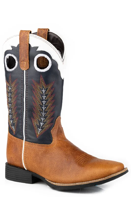 Men's Eco-Friendly Boots Roper Mens James Blue Leather Cowboy Boots