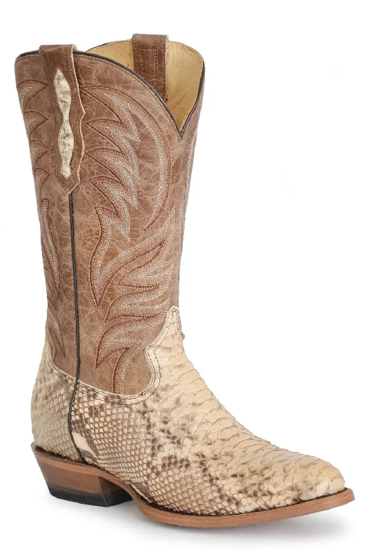 Limited-Time Offer On Premium Shoes Roper Mens Natural Leather Peyton Python 13In Cowboy Boots