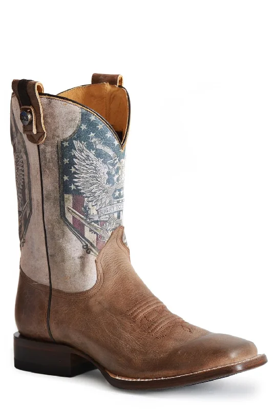 Special Sale On Breathable Shoes Roper Mens Waxy Brown Leather 2nd Amendment Ccs Cowboy Boots