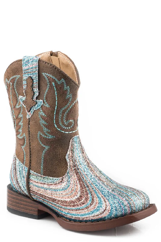 Men's Versatile Shoes Roper Toddlers Girls Multi Faux Leather Glitter Swirl II Cowboy Boots Men's Versatile Shoes Roper Toddlers Girls Multi Faux Leather Glitter Swirl II Cowboy Boots