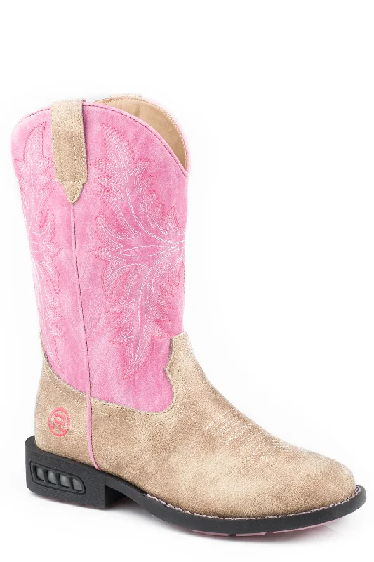 Men's Breathable Shoes Roper Toddlers Girls Pink/Tan Faux Leather Dazzle Cowboy Boots Men's Breathable Shoes Roper Toddlers Girls Pink/Tan Faux Leather Dazzle Cowboy Boots