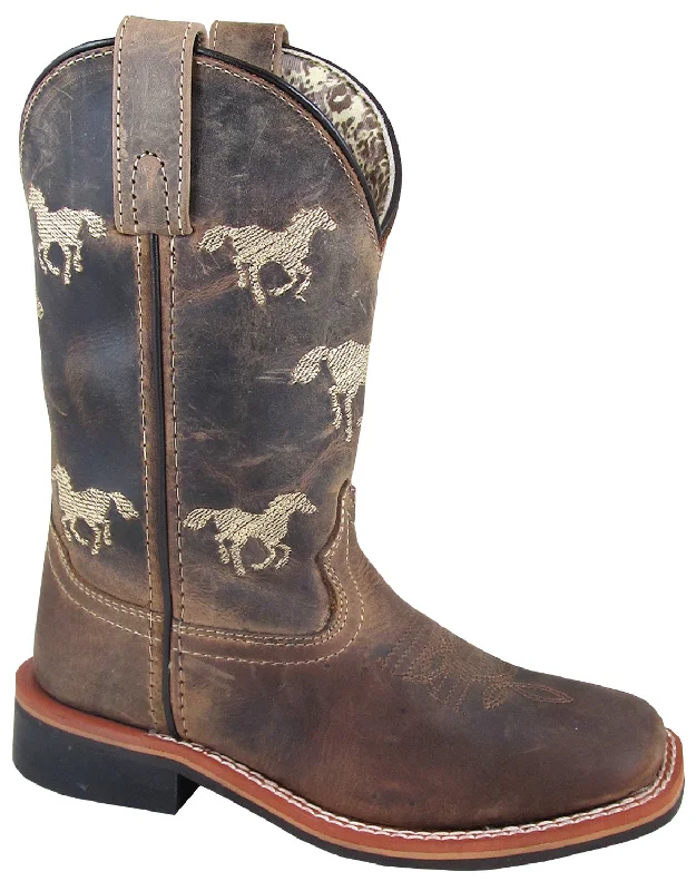 Men's Versatile Shoes Smoky Mountain Childrens Boys Rancher Brown Leather Cowboy Boots