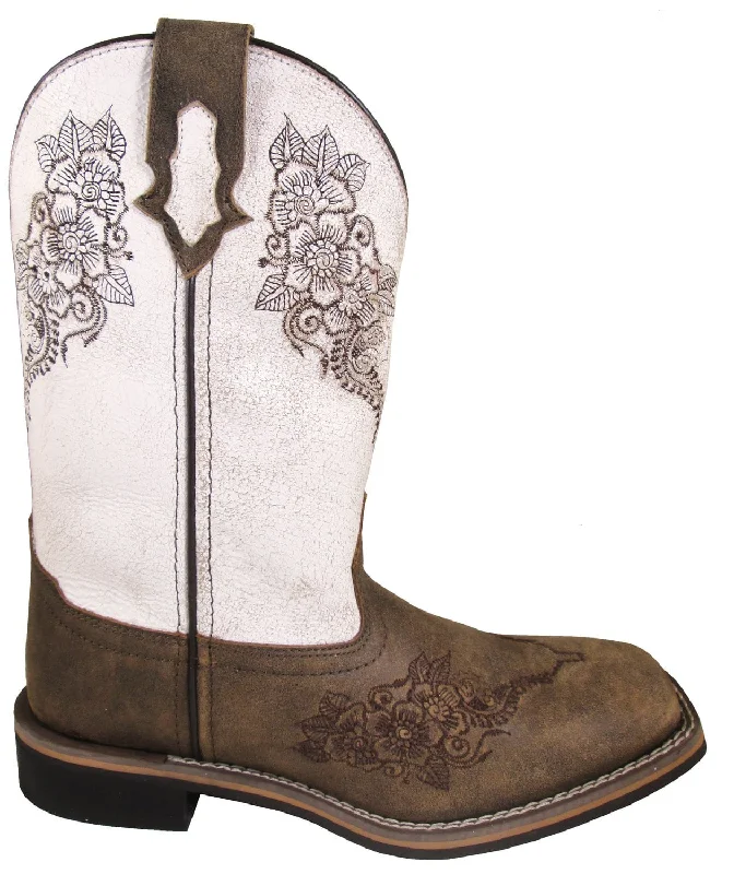 Clearance Sale On Trendy Footwear While Supplies Last Smoky Mountain Womens Meadow Brown/Antique White Leather Cowboy Boots Clearance Sale On Trendy Footwear While Supplies Last Smoky Mountain Womens Meadow Brown/Antique White Leather Cowboy Boots
