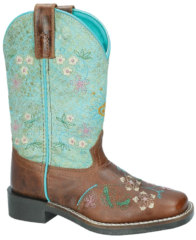 Fashion-Forward Shoes For Men Smoky Mountain Youth Girls Wildflower Brown/Turquoise Leather Cowboy Boots Fashion-Forward Shoes For Men Smoky Mountain Youth Girls Wildflower Brown/Turquoise Leather Cowboy Boots