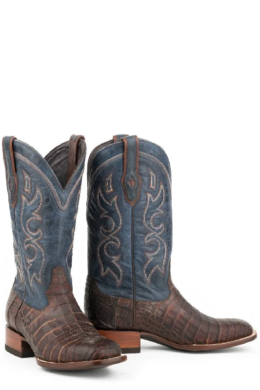 Men's Cozy Boots Stetson Mens Oiled Brown Caiman Bozeman 13In Cowboy Boots