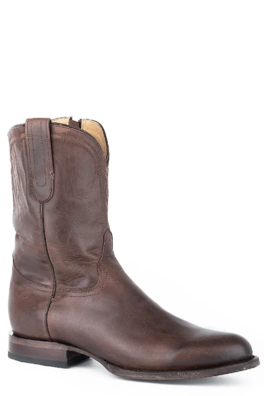 Fashion-Forward Shoes For Men Stetson Mens Brown Leather Rancher Zip Cowboy Boots