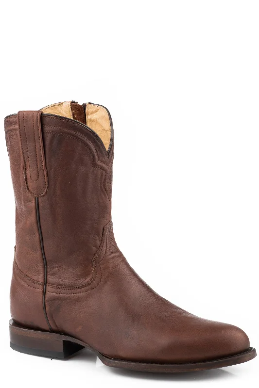 Elegant Shoes For Formal Events Stetson Mens Cognac Leather Rancher Zip Cowboy Boots
