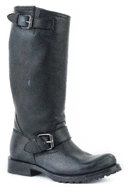 Men's Casual Shoes Stetson Womens Black Leather Streetwise Motorcycle Boots