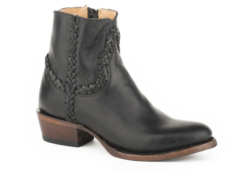 Clearance Sale On Trendy Footwear While Supplies Last Stetson Womens Black Leather Pixie 6In Zip Ankle Boots