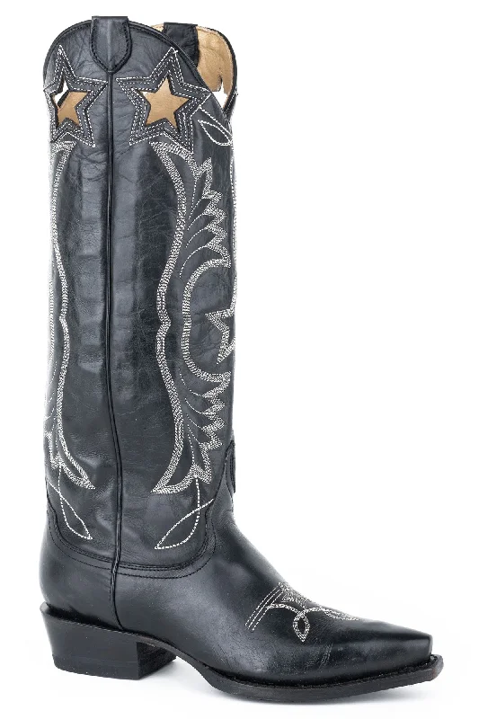Buy More, Save More On Stylish Shoes Stetson Womens Celeste Black Goat Leather Cowboy Boots