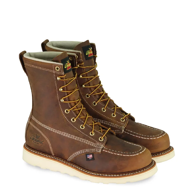 Men's Comfortable Shoes Thorogood 8in Moc Wedge Mens Crazyhorse Leather Heritage Work Boots