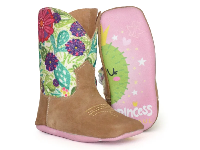 Men's Flexible Sole Shoes Tin Haul Girls Infant Brown Leather Princess Sparkles Cowboy Boots