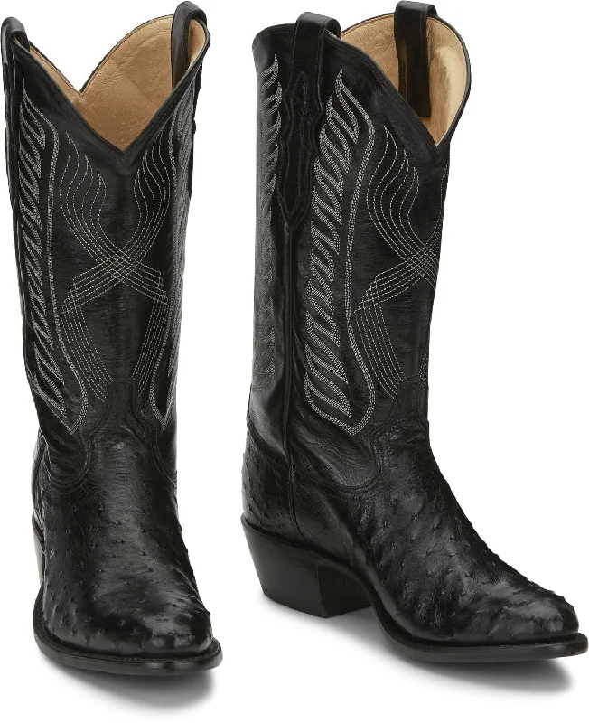Men's Breathable Boots Tony Lama 13in Mens Midnight Black McCandles FQ Ostrich Cowboy Boots