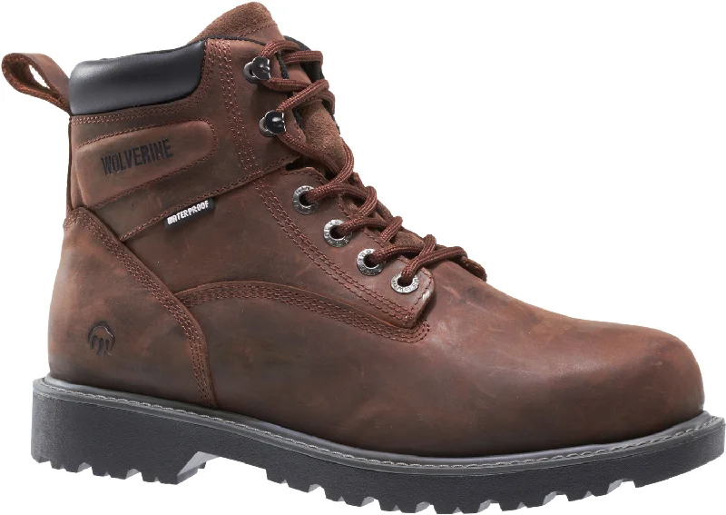 Grab Your Favorite Shoes At The Lowest Prices Wolverine Mens Dark Brown Leather Floorhand WP ST 6in Work Boots