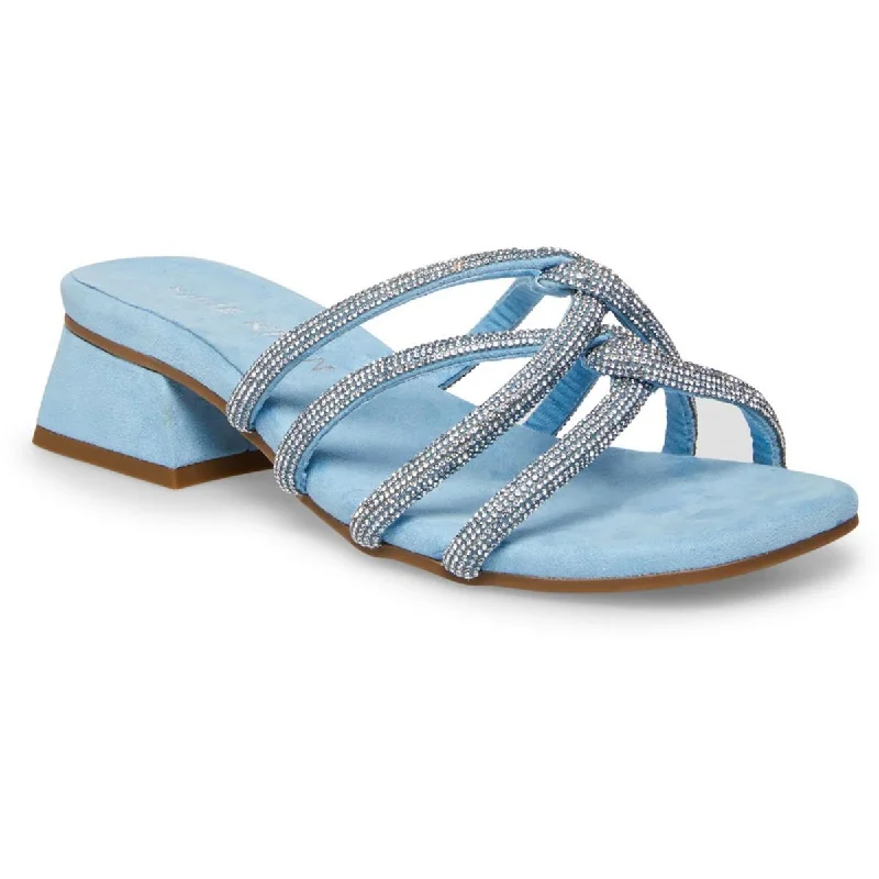 Anne Klein Womens Nikole Glitter Slide Sandals