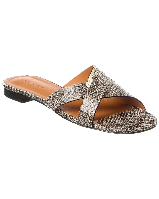 Clergerie Astonco Snake-Embossed Leather Sandal