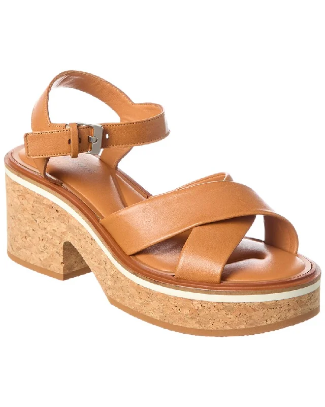 Clergerie Charline8 Leather Platform Sandal