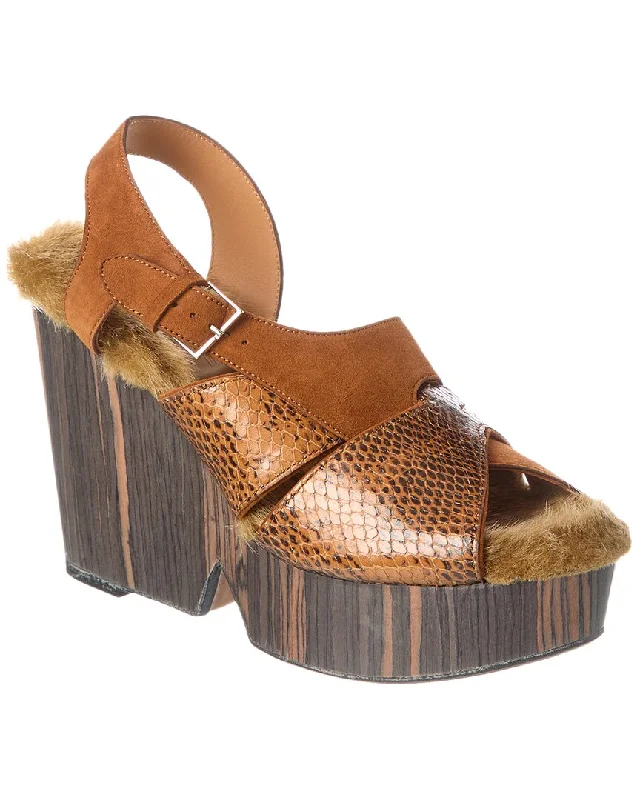 Clergerie Darlaco Leather Wedge Sandal