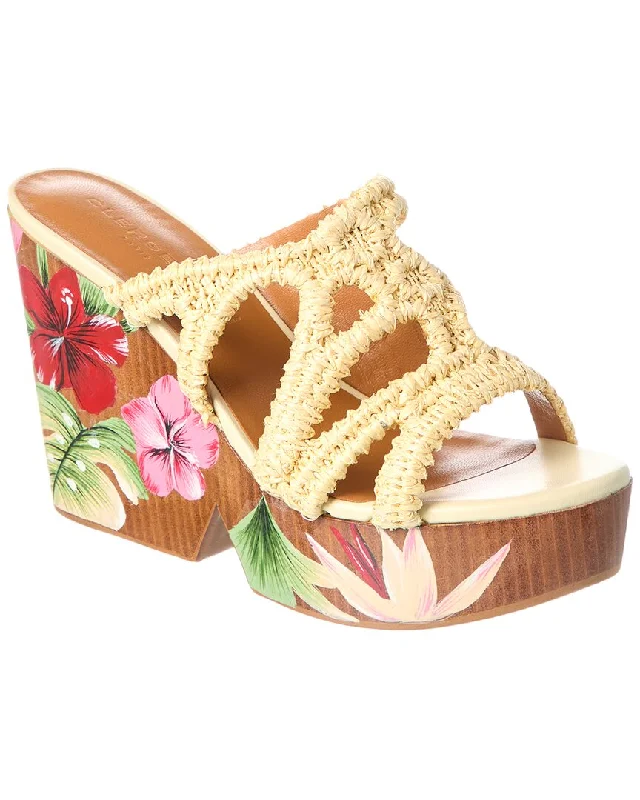 Clergerie Delila Raffia & Leather Sandal