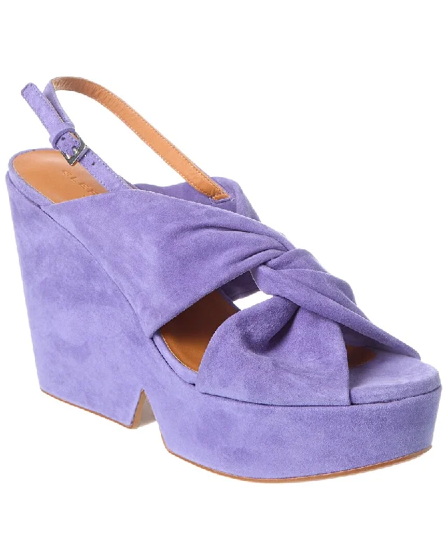 Clergerie Dixie Suede Wedge Sandal