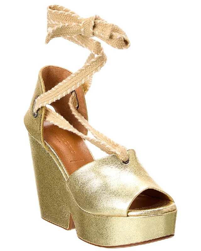 Clergerie Dotym Leather Wedge Sandal