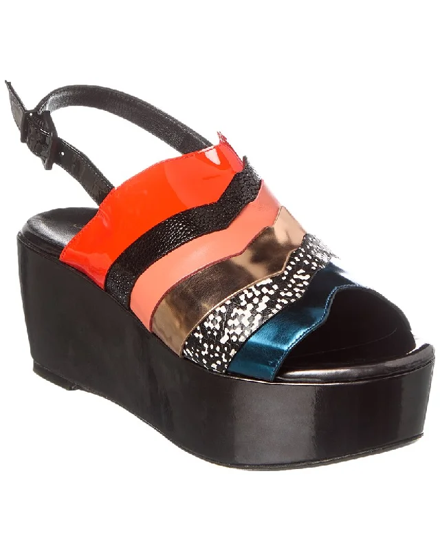 Clergerie Fanny Leather Platform Sandal