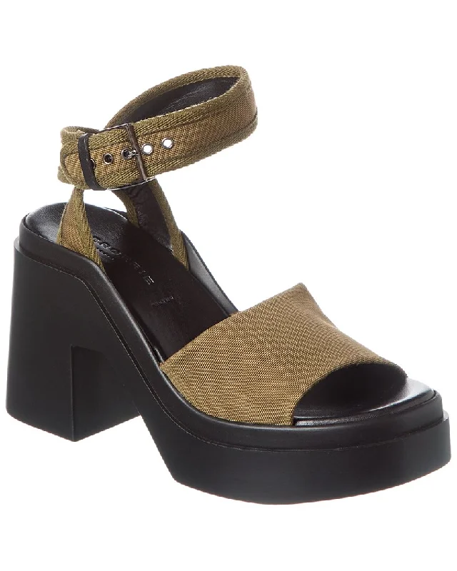 Clergerie Noet Canvas & Leather Platform Sandal