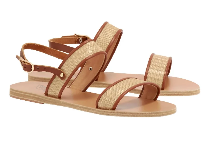 Clio Sandals In Lino-Cotto