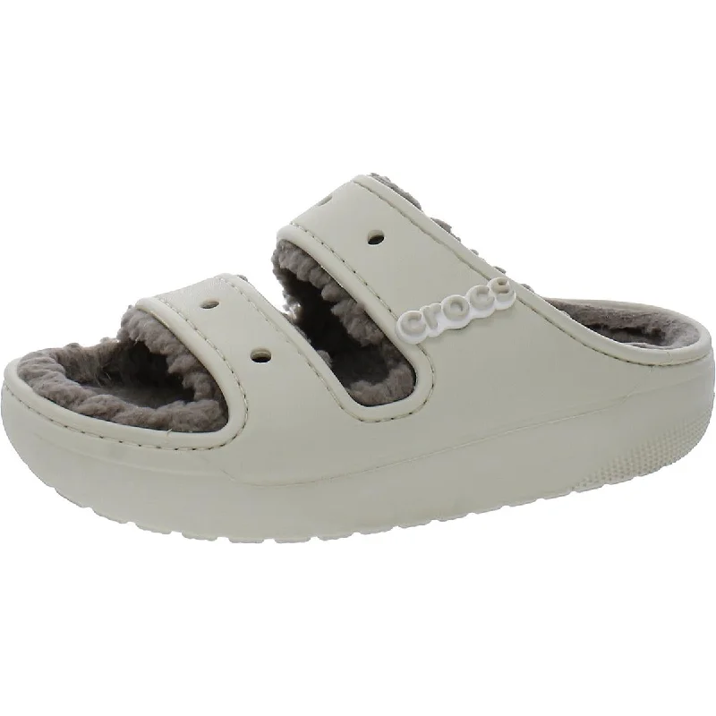 Crocs Classic Cozzzy Faux Fur Comfy Slide Sandals