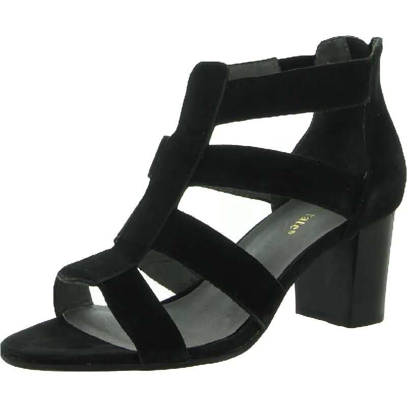 David Tate Womens Francis Suede Caged Heels