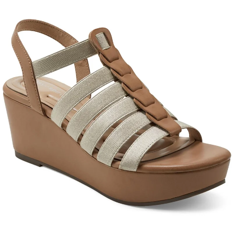 Easy Spirit Womens Avinna Faux Leather Strappy Platform Sandals