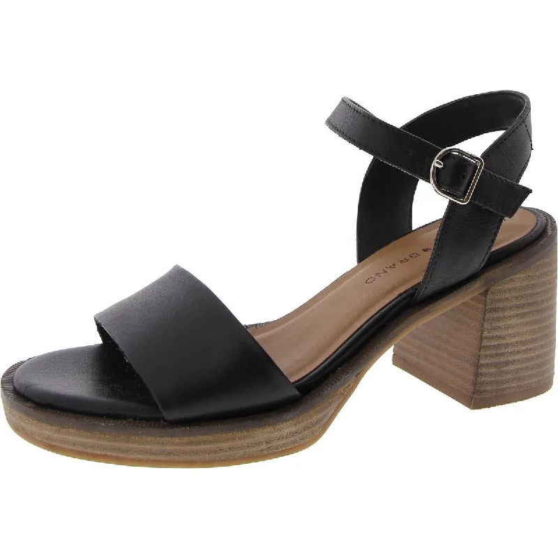 Garna Womens Leather Open Toe Ankle Strap