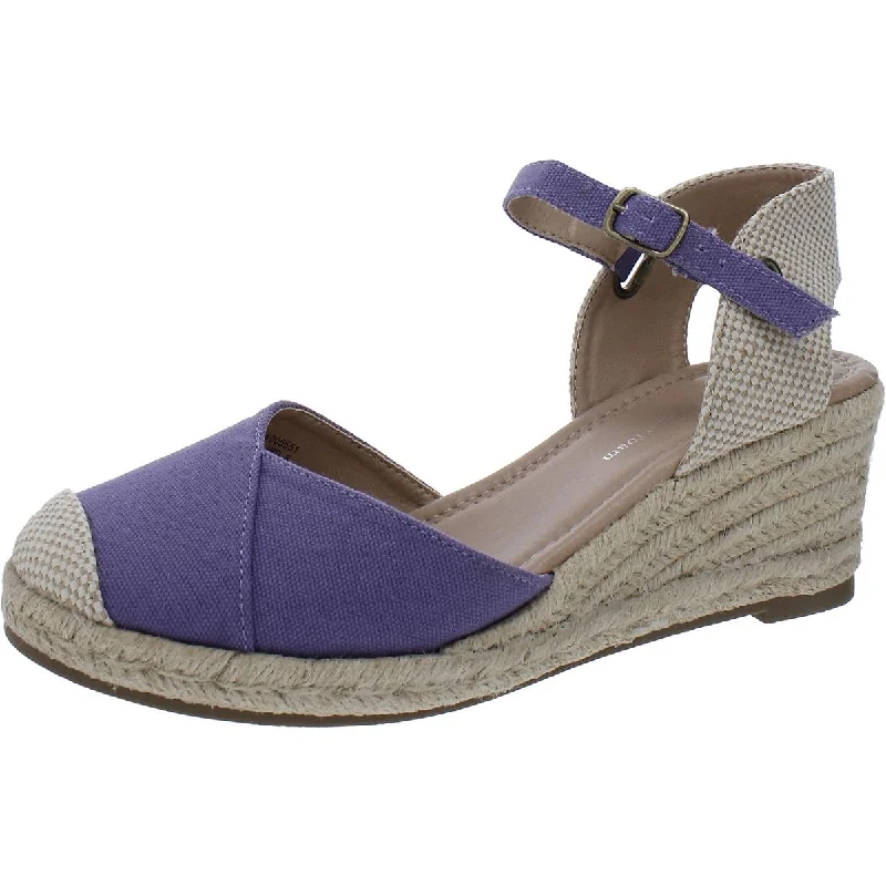 Journee Collection Womens Canvas Ankle Strap Espadrilles