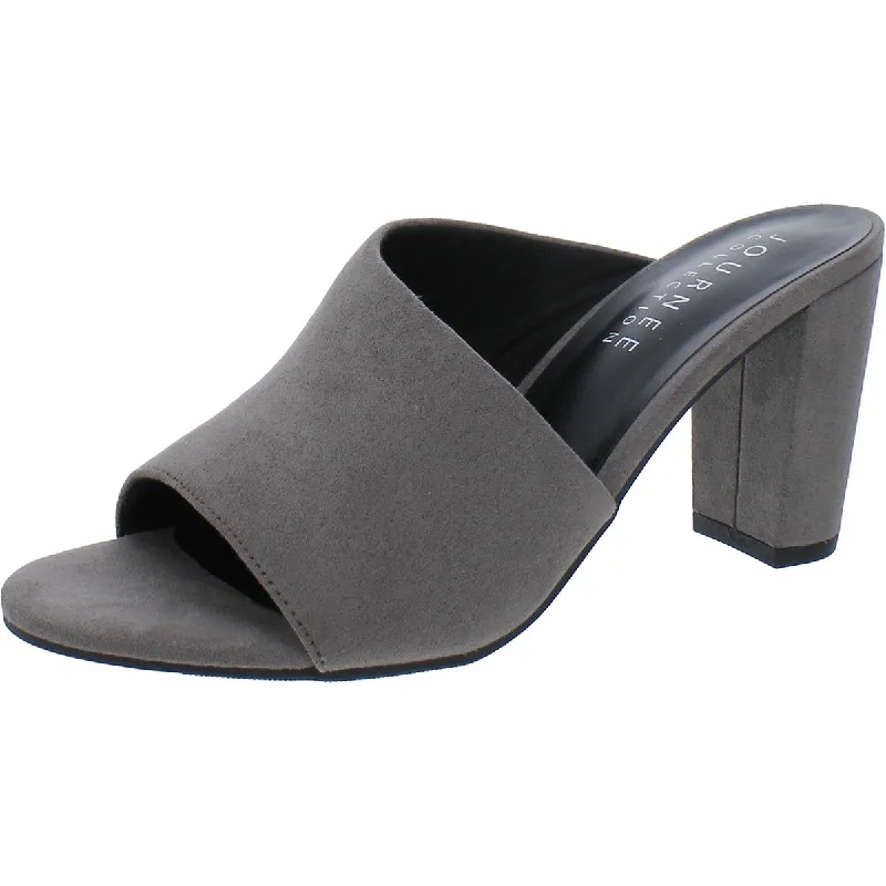 Journee Collection Womens Faux Suede Slip On Heels