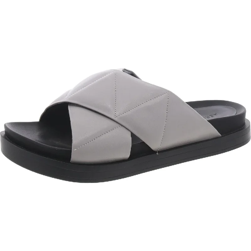 Linney Womens Leather Slip On Slide Sandals