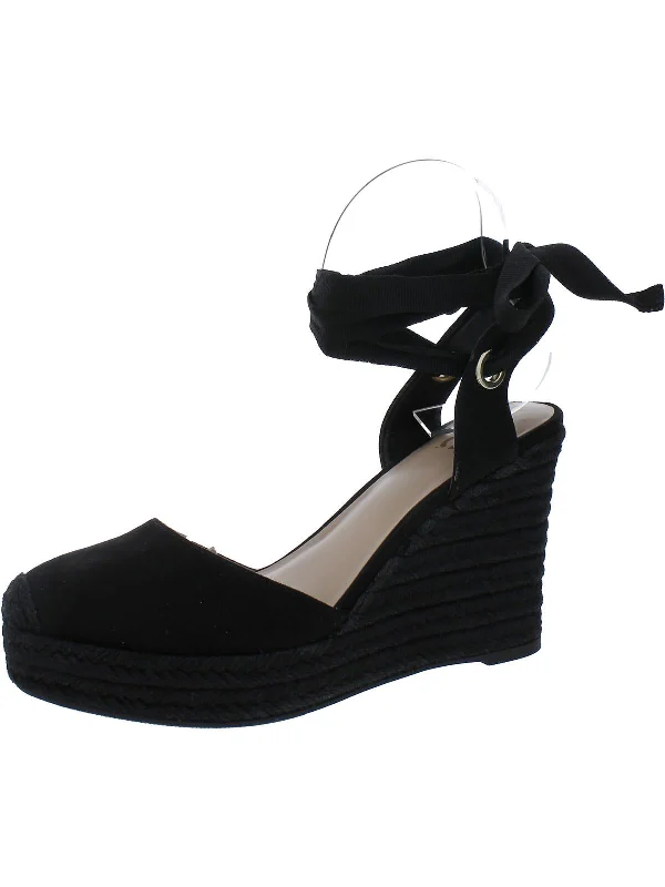 Maisie Womens Faux Suede Closed Toe Wedge Sandals