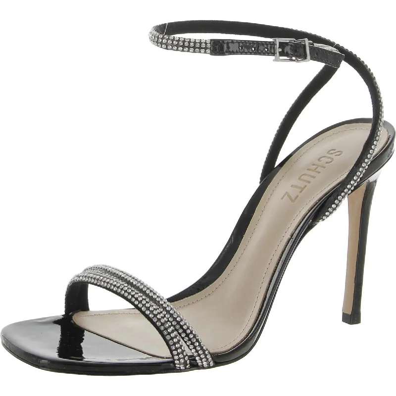 Schutz Womens Altina Glam Ankle Strap Rhinestone Heels