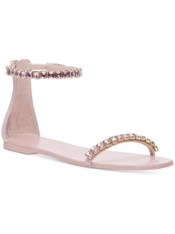 The Carmel 2 Womens Rhinestone Open Toe Ankle Strap