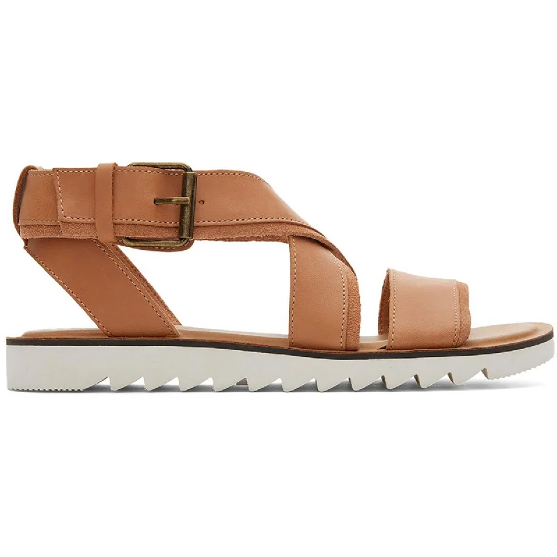 Toms Womens Sidney Tread Leather Ankle Strap