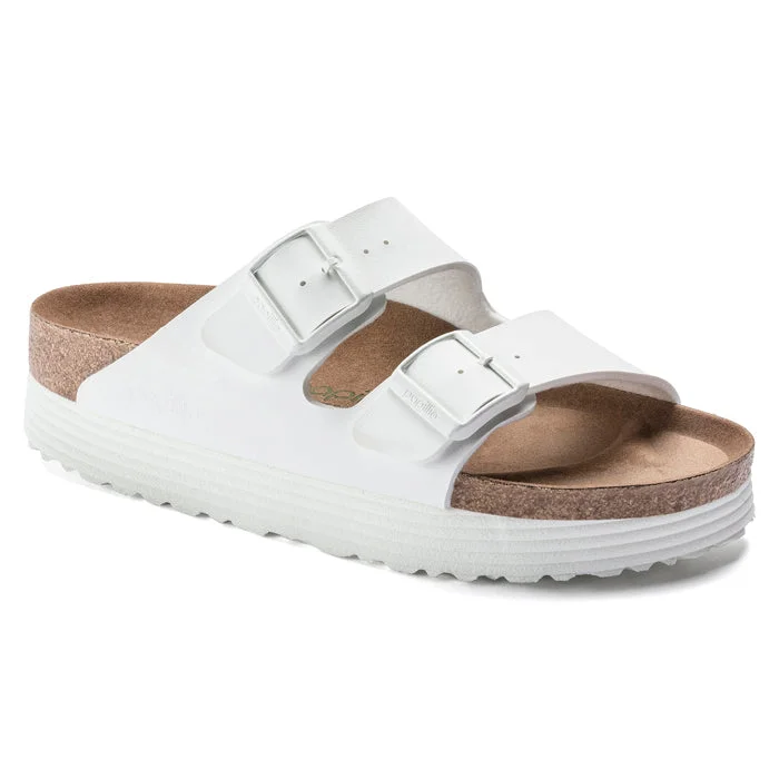 Womens Birkenstock Arizona Platform Vegan Narrow White