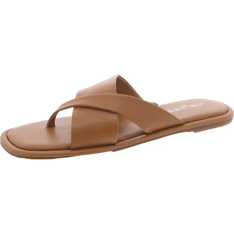 Womens Leather Strappy Thong Sandals